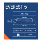 ΒΑΣΗ ΣΚΙ ΟΡΟΦΗΣ 5 ΖΕΥΓΑΡΙΑ ΣΚΙ/ 4 SNOWBOARD ΑΛΟΥΜΙΝΙΟΥ ΑΣΗΜΙ ΜΕ ΚΛΕΙΔΙ EVEREST 5 K39 - Image 2